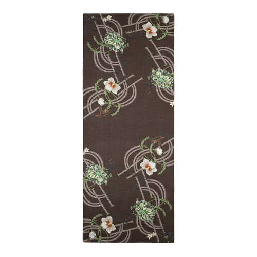 Brown Mystic Garden Print Tencel Scarf