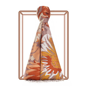ipekevi - Brown Nihavent Print Silk Scarf