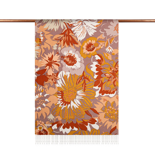 Brown Nihavent Print Silk Scarf
