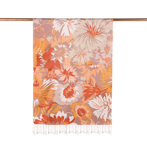 ipekevi - Brown Nihavent Print Silk Scarf (1)