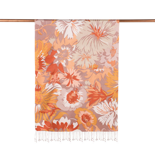 Brown Nihavent Print Silk Scarf