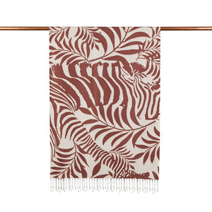 Brown Palm Springs Print Silk Scarf - Thumbnail