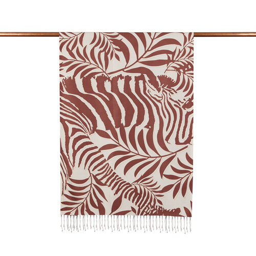 Brown Palm Springs Print Silk Scarf