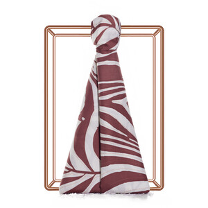 ipekevi - Brown Palm Springs Print Silk Scarf