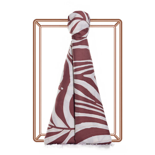 Brown Palm Springs Print Silk Scarf