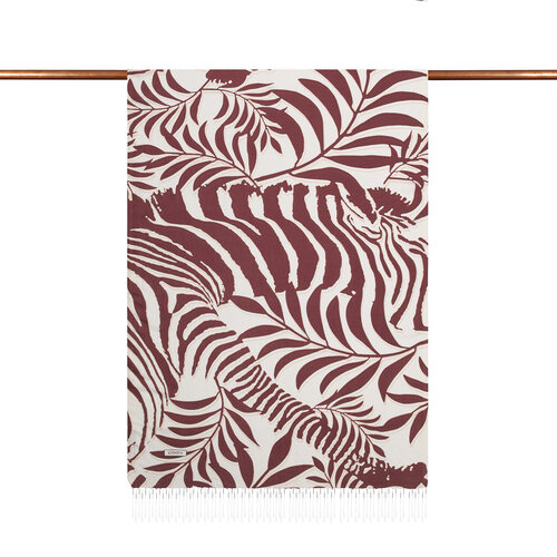 Brown Palm Springs Print Silk Scarf