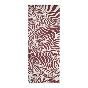 Brown Palm Springs Print Silk Scarf - Thumbnail