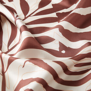 Brown Palm Springs Print Silk Twill Scarf - Thumbnail