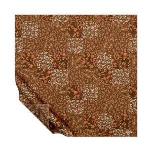 ipekevi - Brown Patched Print Twill Silk Scarf