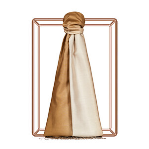 Brown Plain Gradient Silk Scarf - Thumbnail