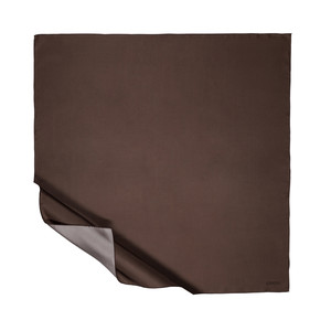 Brown Plain Silk Twill Scarf - Thumbnail