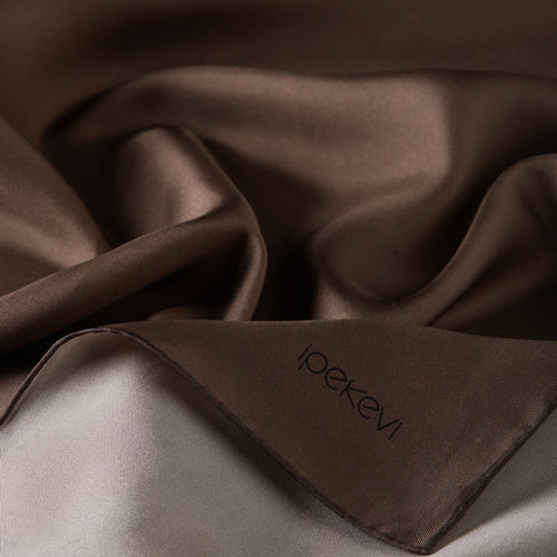 Brown Plain Silk Twill Scarf