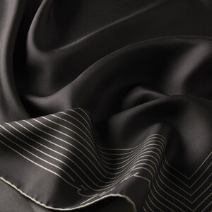 Brown Prive Twill Silk Scarf - Thumbnail