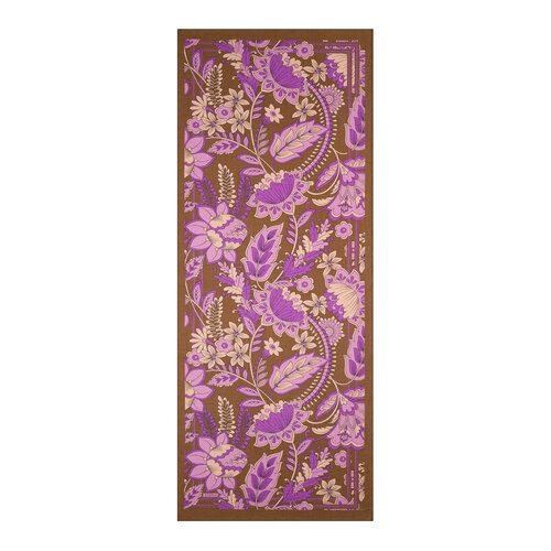 Brown Purple Royal Ivy Pattern Tencel Scarf