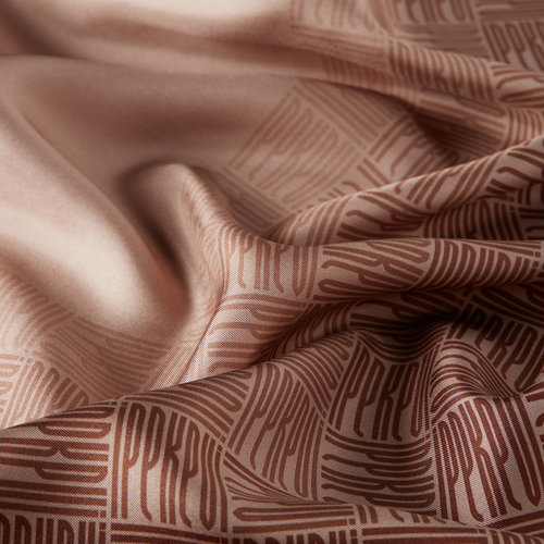 Brown Qufi Pattern Silk Twill Scarf