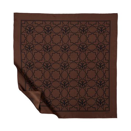 Brown Seljuk Monogram Silk Twill Scarf