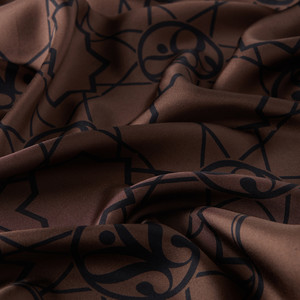 ipekevi - Brown Seljuk Monogram Silk Twill Scarf (1)