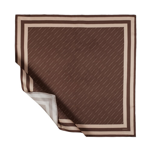 Brown Signature Silk Twill Scarf