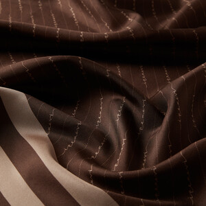 ipekevi - Brown Signature Silk Twill Scarf (1)