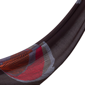 ipekevi - Brown Silk Tree Pattern Tencel Scarf
