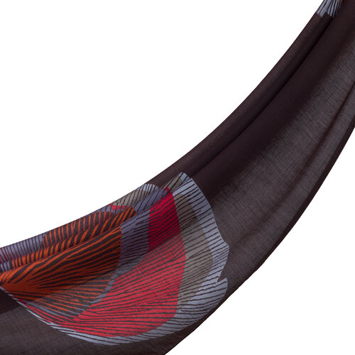 Brown Silk Tree Pattern Tencel Scarf