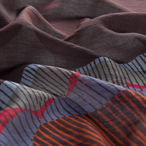 Brown Silk Tree Pattern Tencel Scarf