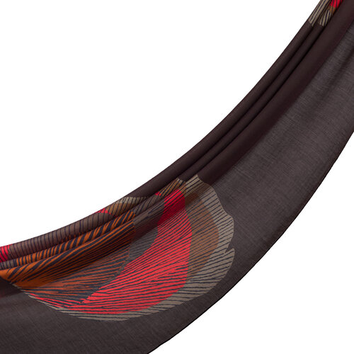 Brown Silk Tree Pattern Tencel Scarf