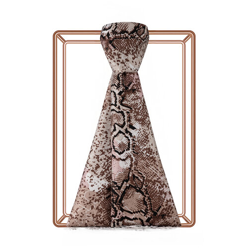 Brown Snakeskin Print Silk Shawl