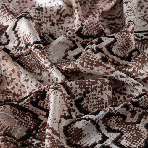 Brown Snakeskin Print Silk Shawl