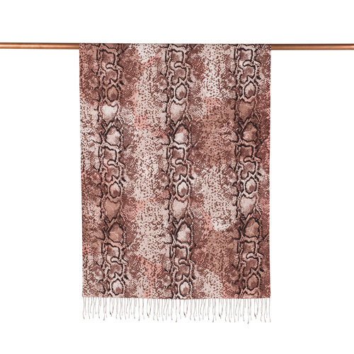 Brown Snakeskin Print Silk Shawl