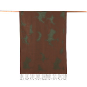 Brown Spray Paint Print Silk Scarf - Thumbnail