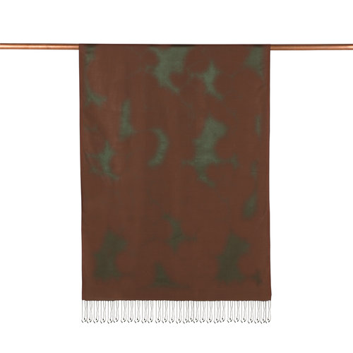 Brown Spray Paint Print Silk Scarf