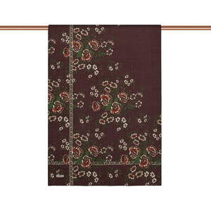Brown Spring Frame Print Tencel Scarf - Thumbnail