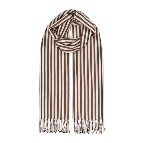 Brown Striped Silk Scarf Brown Striped Silk Scarf