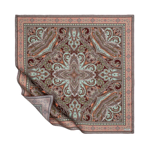Brown Summer Rhapsoddy Twill Silk Scarf
