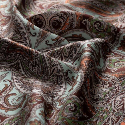 Brown Summer Rhapsoddy Twill Silk Scarf