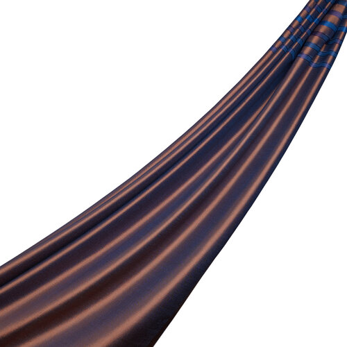 Brown Thin Striped Silk Scarf
