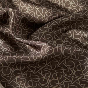 Brown Typo Monogram Silk Twill Scarf - Thumbnail