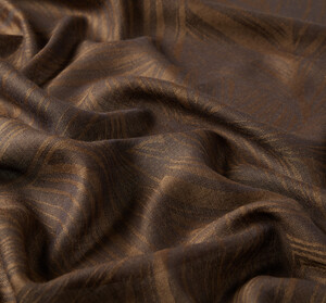 ipekevi - Brown Walnut Leaf Print Scarf (1)