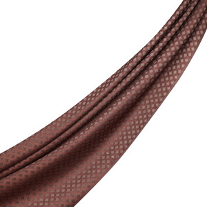 Brown Wool Silk Scarf - Thumbnail