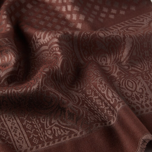 Brown Wool Silk Scarf