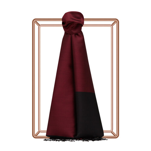 Burgundy Black Reversible Silk Scarf