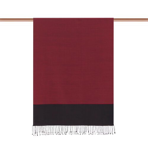 Burgundy Black Reversible Silk Scarf