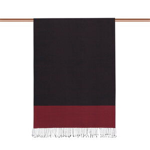 Burgundy Black Reversible Silk Scarf - Thumbnail