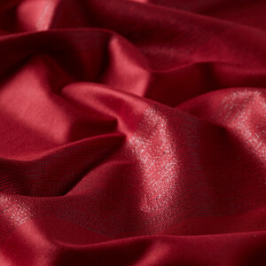 Burgundy Block Lurex Striped Silk Scarf - Thumbnail