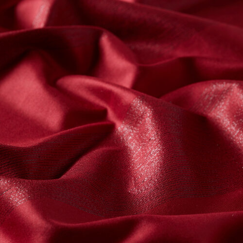 Burgundy Block Lurex Striped Silk Scarf