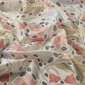 ipekevi - Burgundy Botanical Cotton Scarf (1)
