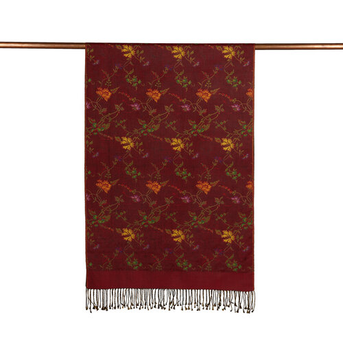 Burgundy Brocade Reversible Prime Silk Scarf