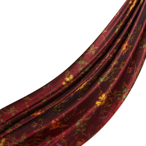 Burgundy Brocade Reversible Prime Silk Scarf