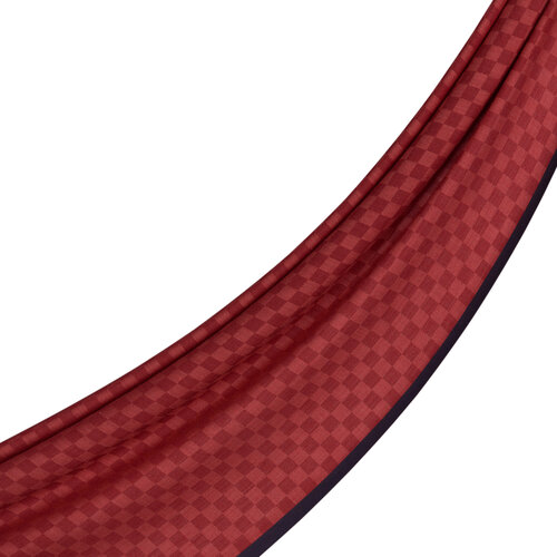 Burgundy Checkered Wool Silk Scarf